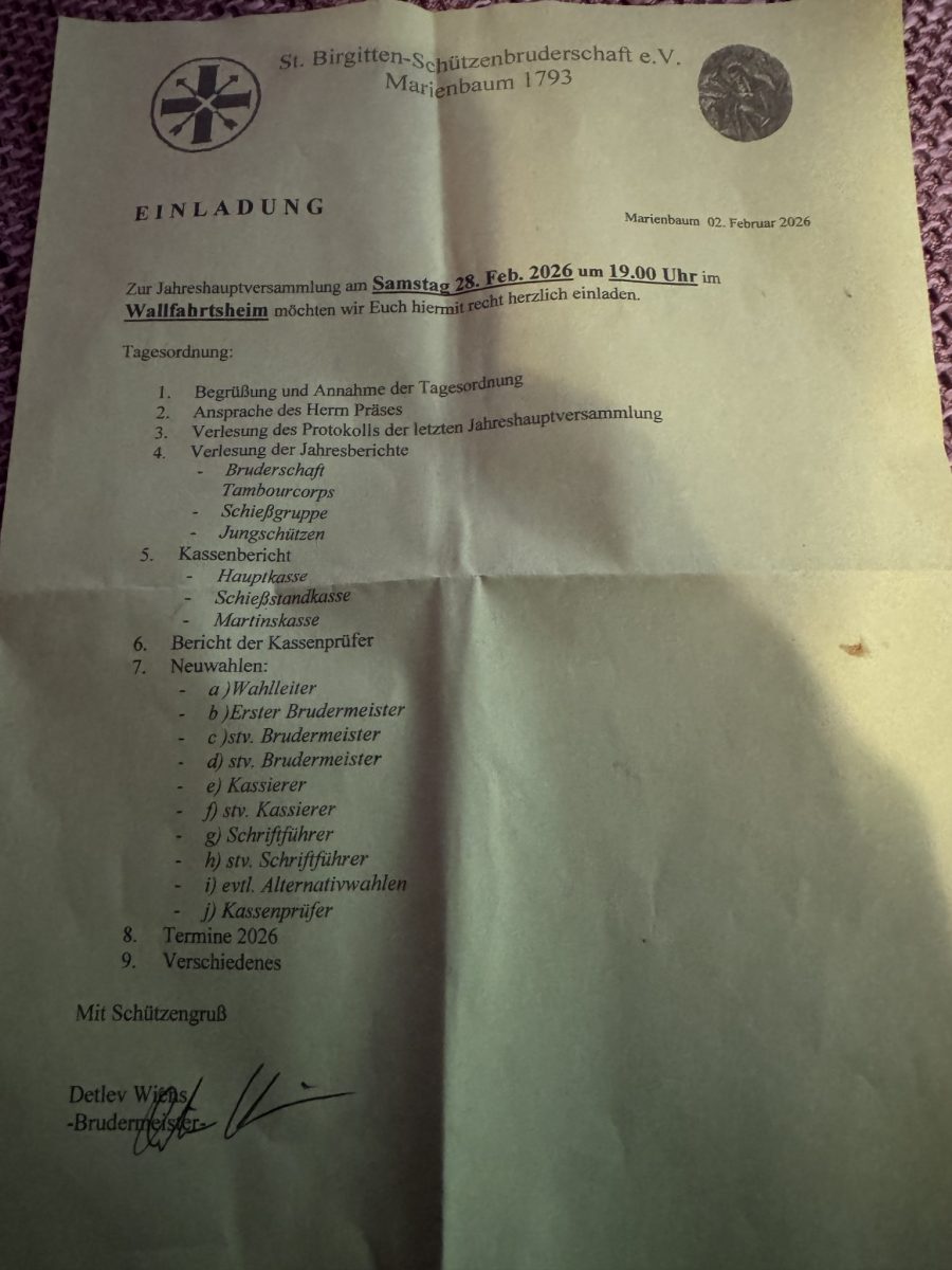 JHV 2026 Jahreshauptversammlung 2026